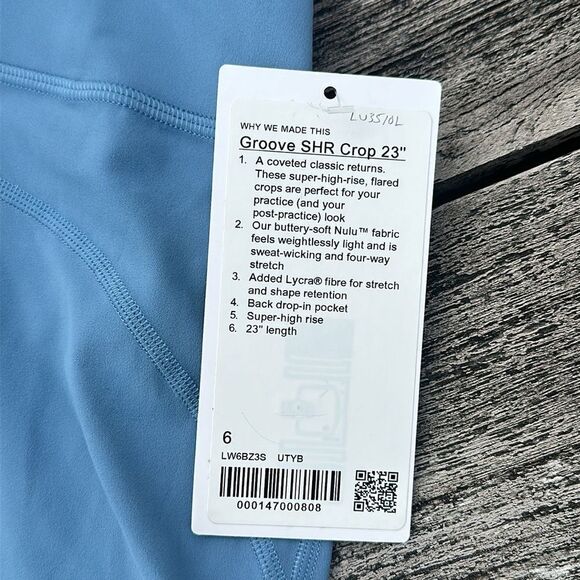 Lululemon Groove Super-High-Rise Crop 23" Nulu Utility Blue size 6 NWT - Picture 2 of 4